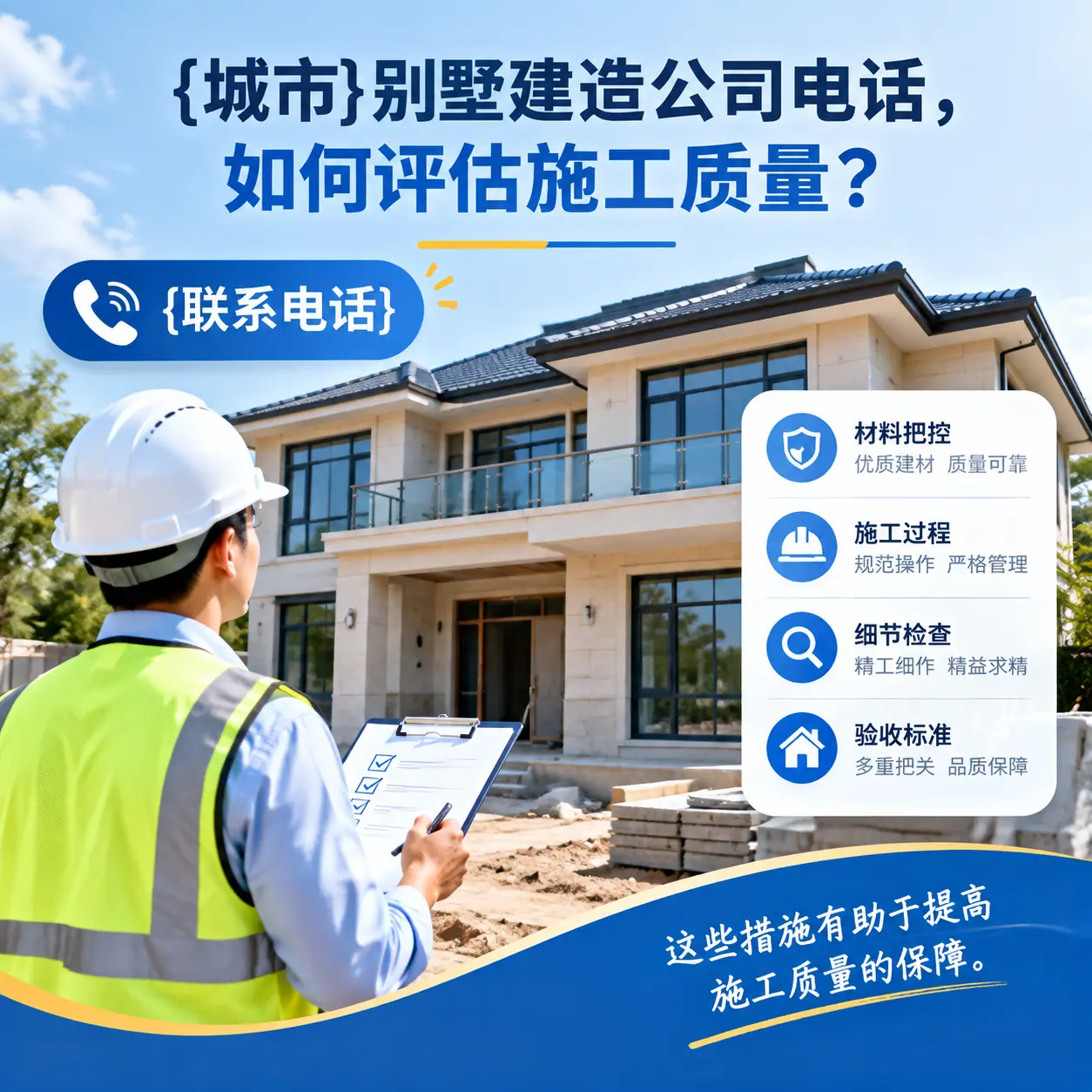 七星关别墅建造公司电话,如何评估施工质量?